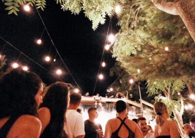 Crowd of people in a Zakynthos island Night Club on our Sunset to Nightlife experience