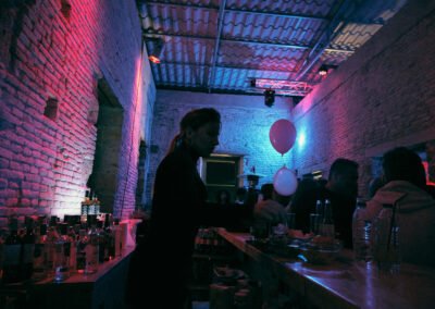 From the inside of a nightclub, world famous dance stage in Zakynthos island, all the people are dancing and have a great time in Barrage Club Zakynthos Argasi