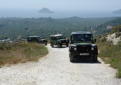 Jeep Safari in Zakynthos's mountains we pass through Small traditional Villages and this is a oicture of our Jeep convoy wandering around mountain roads!