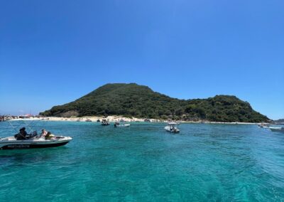 Marathonisi Island a picture from the boat Zakynthos Highligts Tour